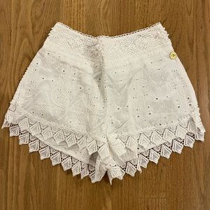 White eyelet shorts